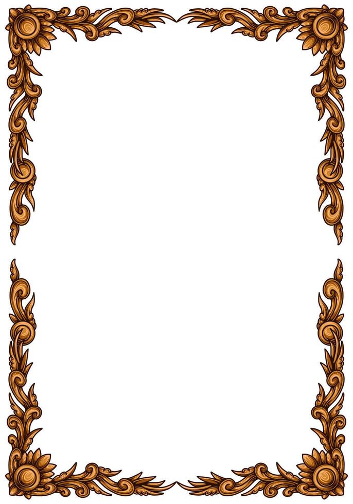 Classic style frame design with exquisite engraving and luxury vector