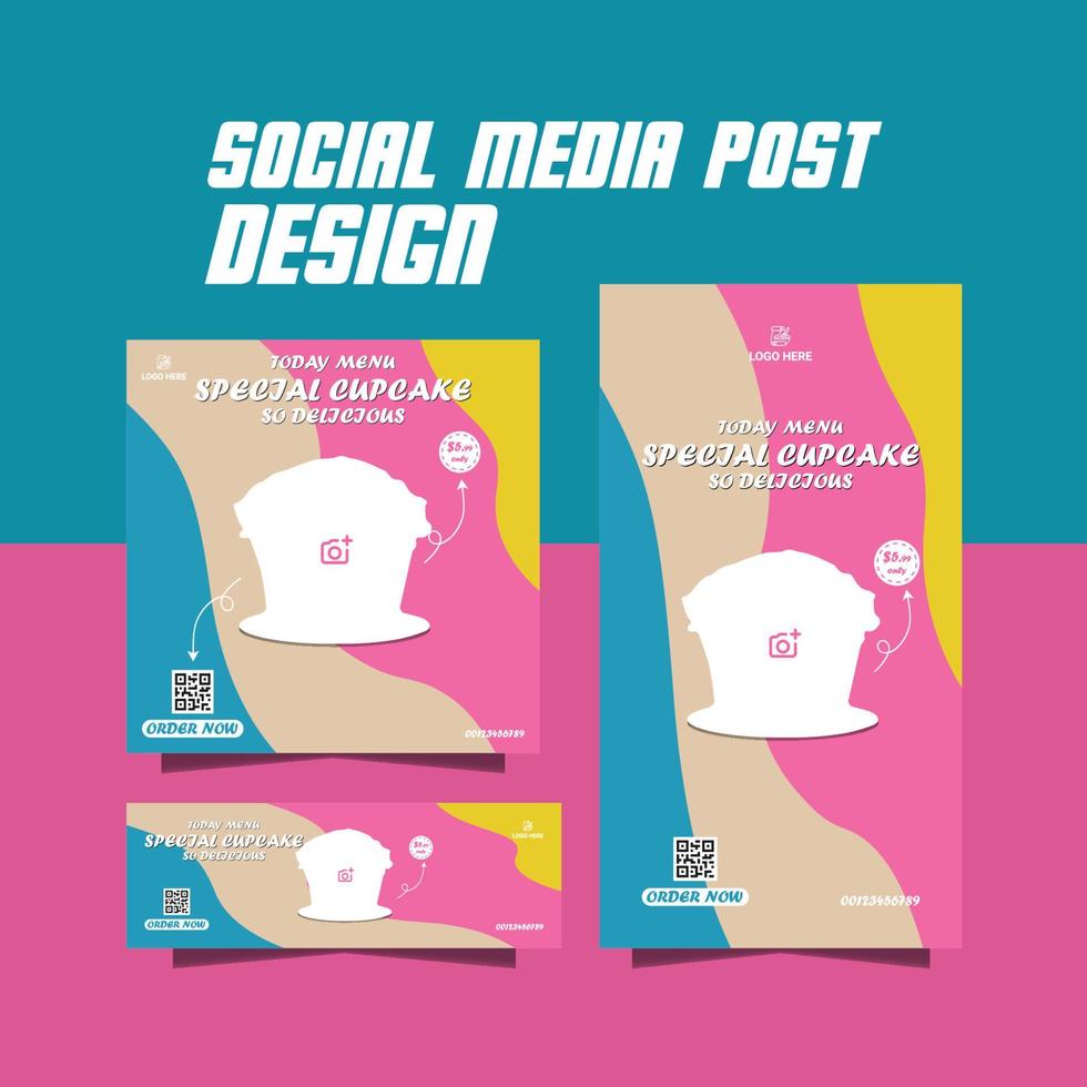 special birthday cake menu flyer vector
