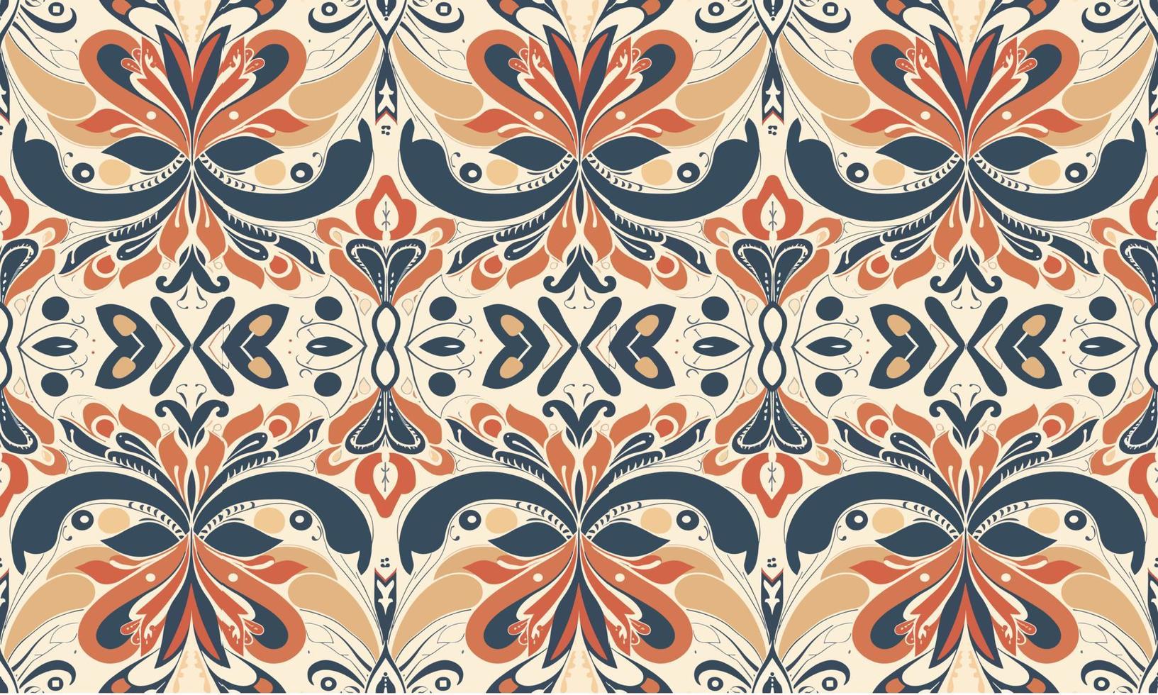 Ethnic abstract ikat pattern. Seamless pattern in tribal, folk embroidery, Mexican style. Aztec geometric art ornament print.Design for carpet, wallpaper, clothing, wrapping, fabric, cover, textile vector