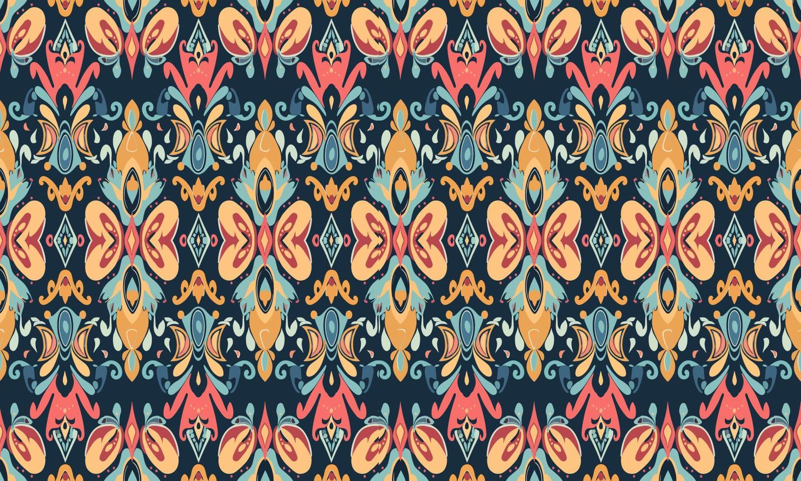 Ethnic abstract ikat pattern. Seamless pattern in tribal, folk embroidery, Mexican style. Aztec geometric art ornament print.Design for carpet, wallpaper, clothing, wrapping, fabric, cover, textile vector