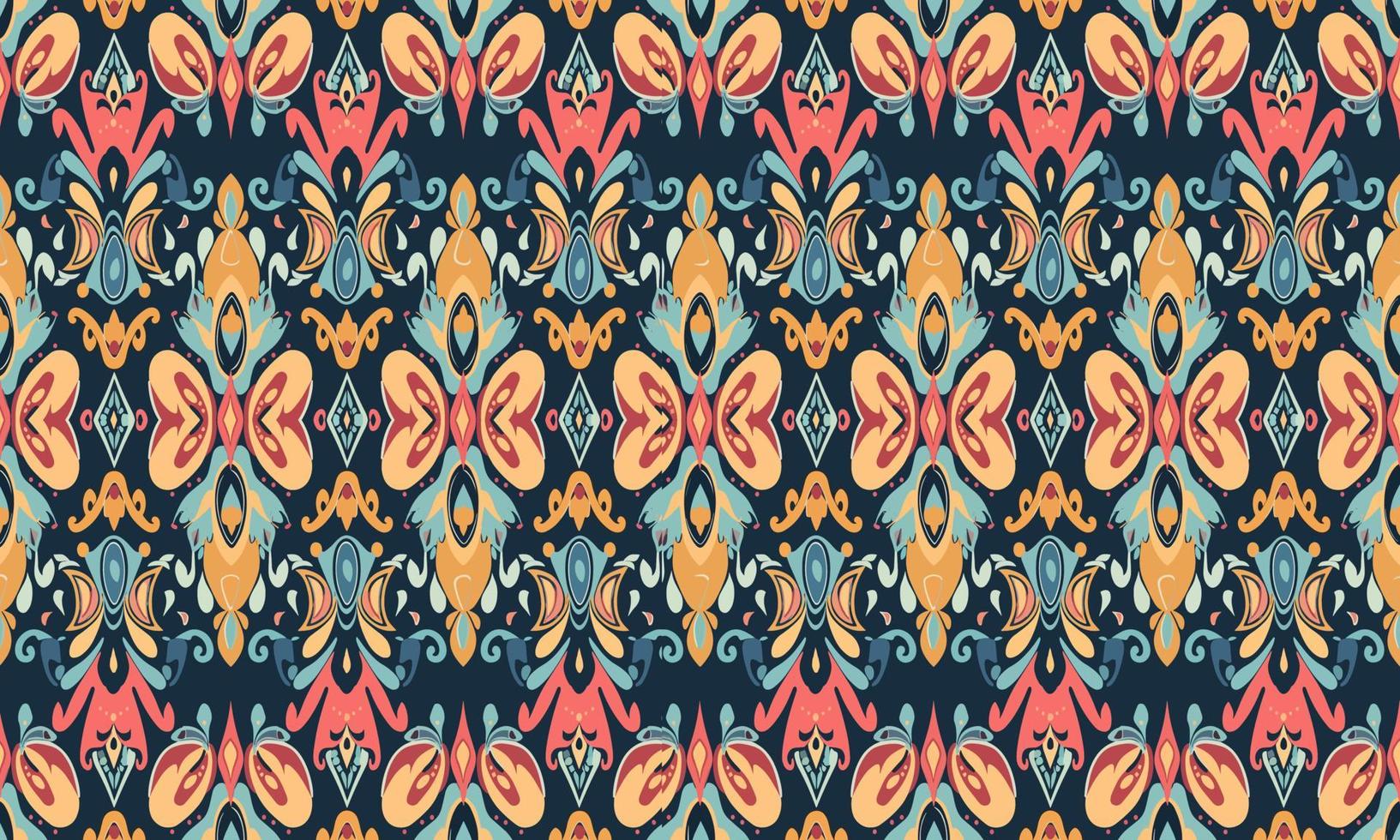 Ethnic abstract ikat pattern. Seamless pattern in tribal, folk embroidery, Mexican style. Aztec geometric art ornament print.Design for carpet, wallpaper, clothing, wrapping, fabric, cover, textile vector