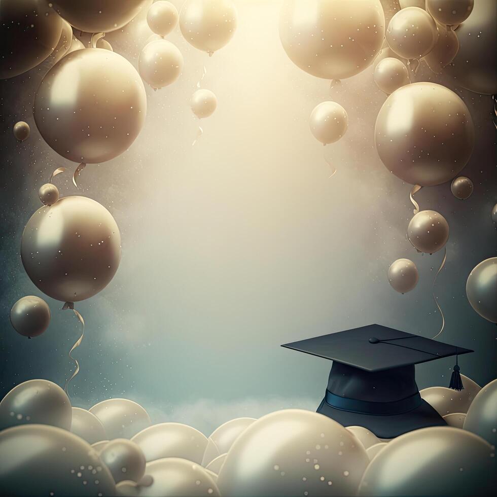 Multicolored graduation celebration background. Illustration photo