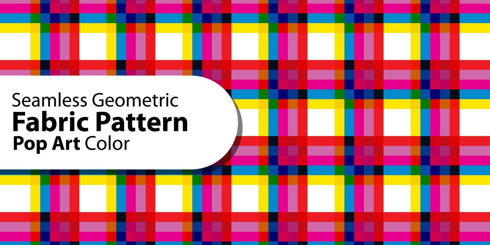 Seamless Geometric Fabric Pattern-Pop Art Color vector