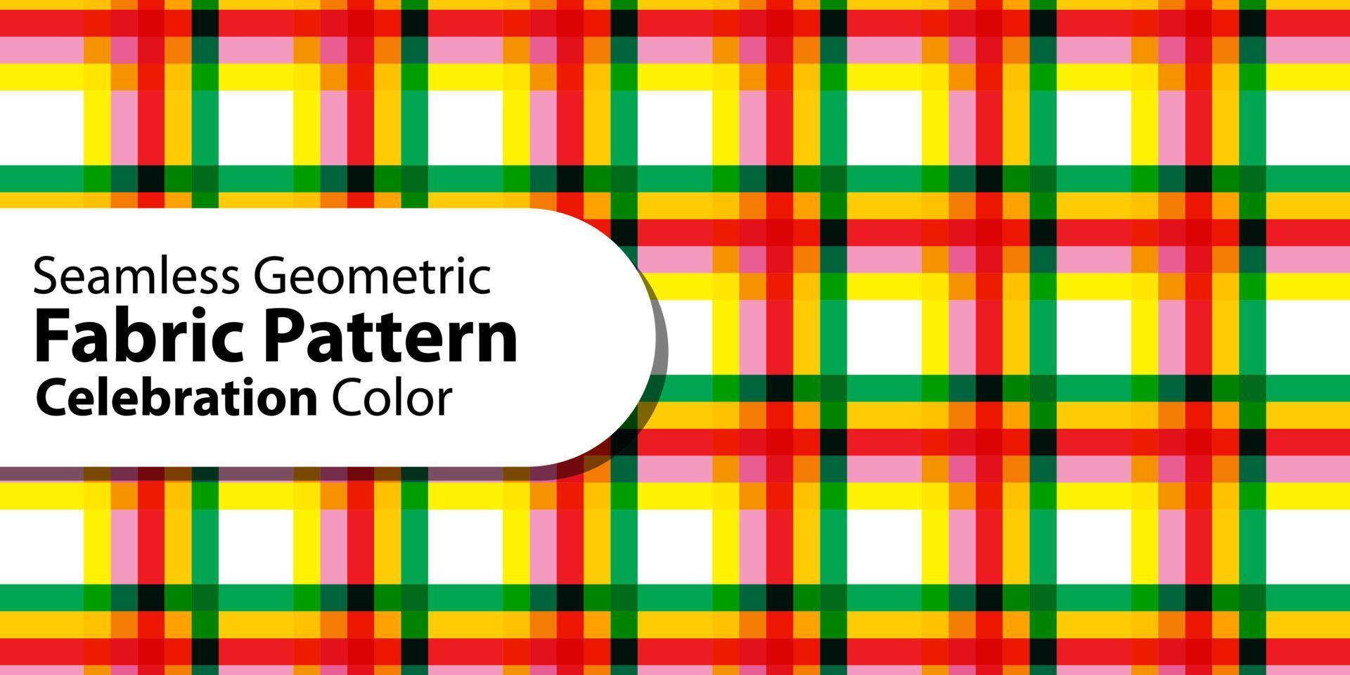 Seamless Geometric Fabric Pattern-Celebration Color vector