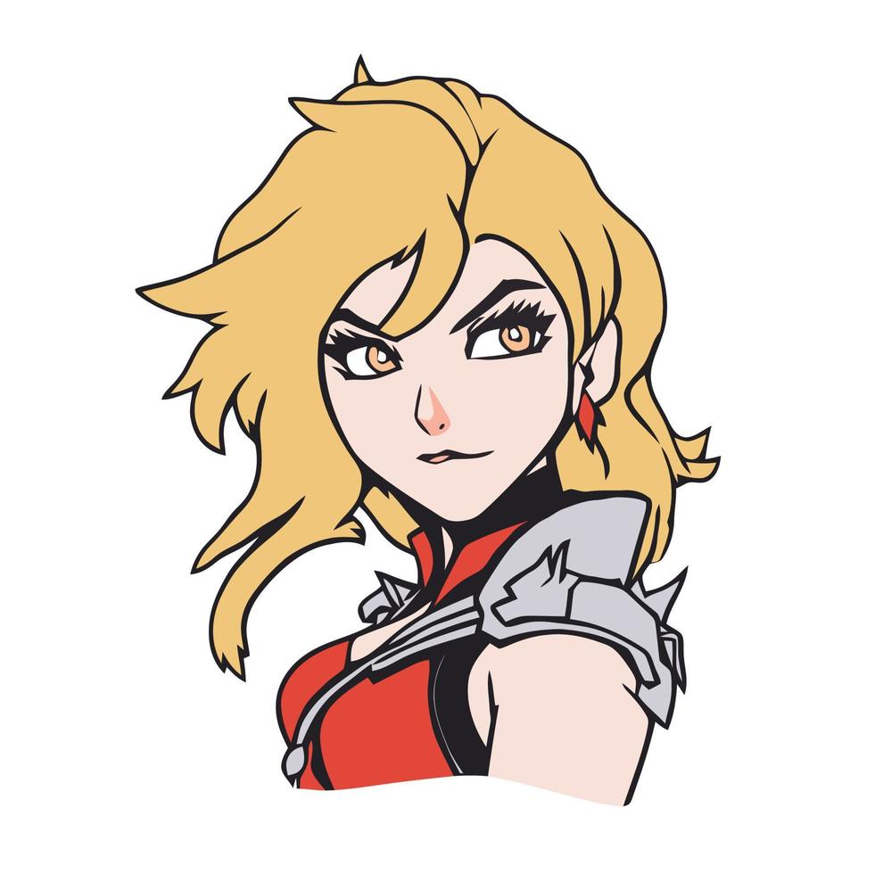 Adventurous Anime Girl Portrait vector
