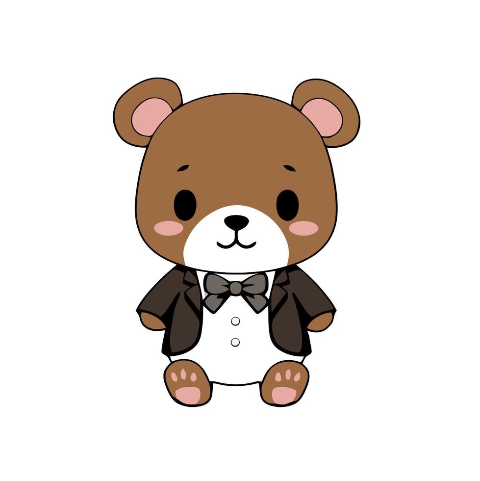 Cute Dressed Up Teddy Bear vector
