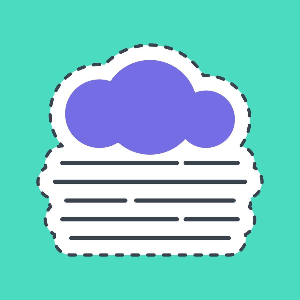 Sticker line cut fog. Weather elements symbol. Good for prints, web, smartphone app, posters, infographics, logo, sign, etc. vector