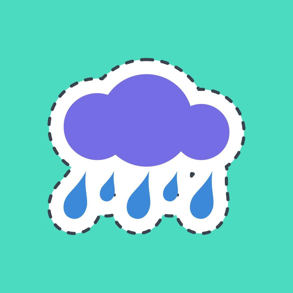 Sticker line cut drizzle. Weather elements symbol. Good for prints, web, smartphone app, posters, infographics, logo, sign, etc. vector