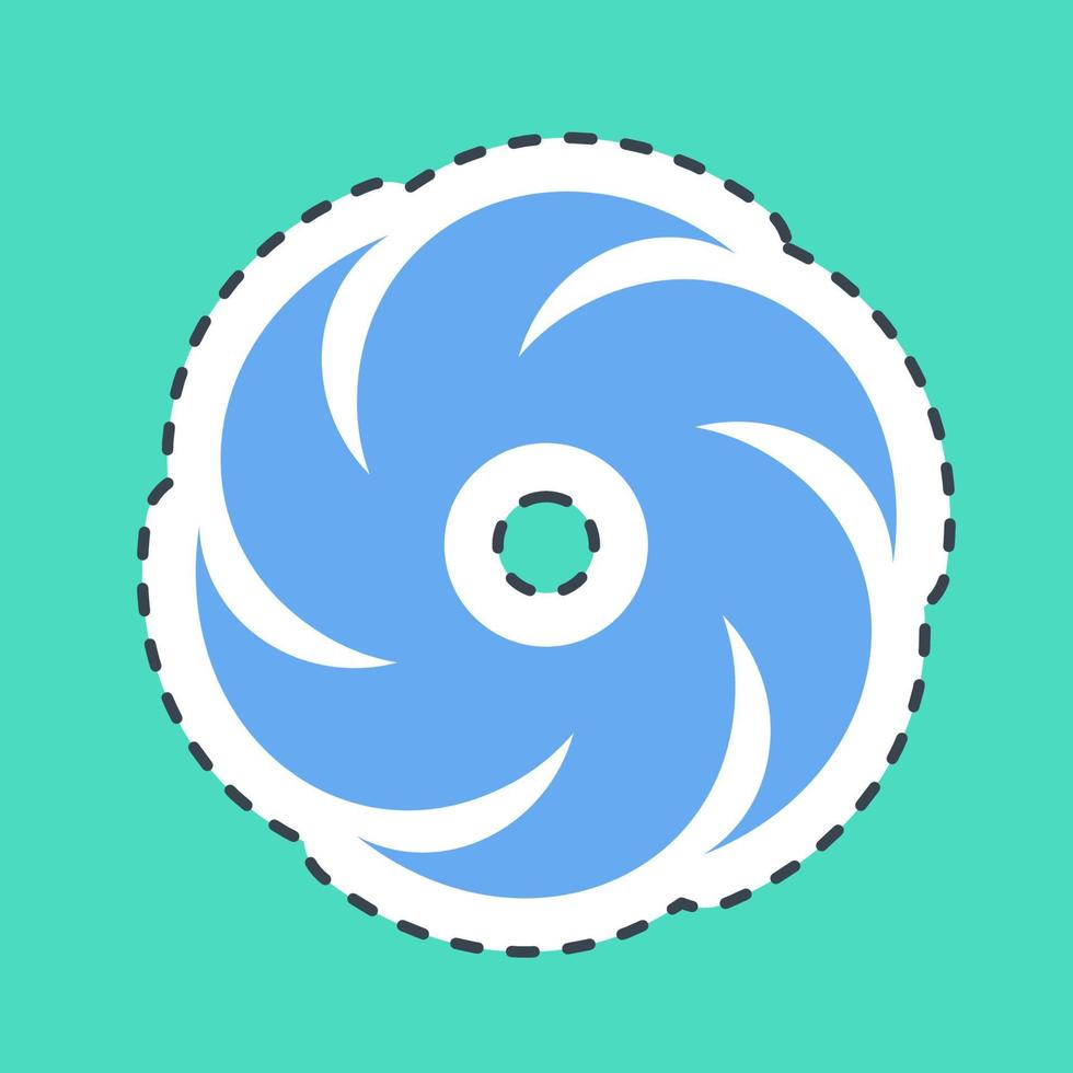 Sticker line cut hurricane. Weather elements symbol. Good for prints, web, smartphone app, posters, infographics, logo, sign, etc. vector