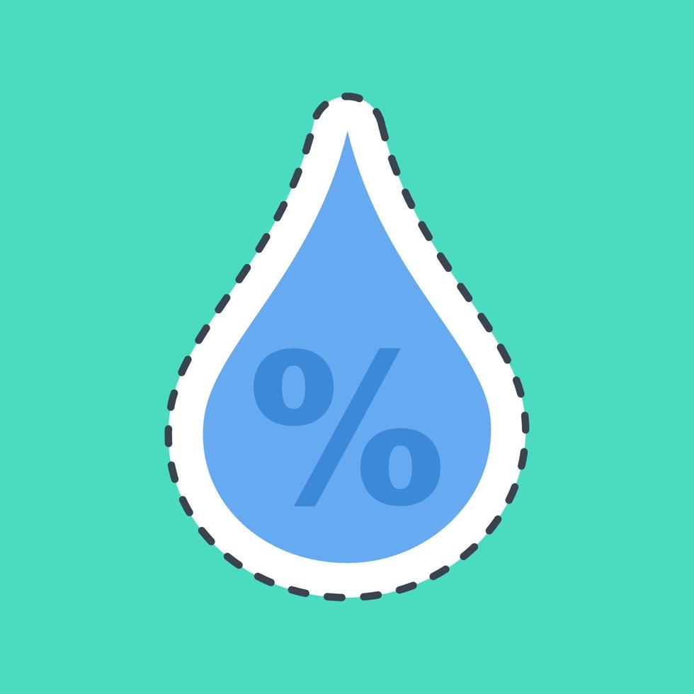 Sticker line cut humidity. Weather elements symbol. Good for prints, web, smartphone app, posters, infographics, logo, sign, etc. vector