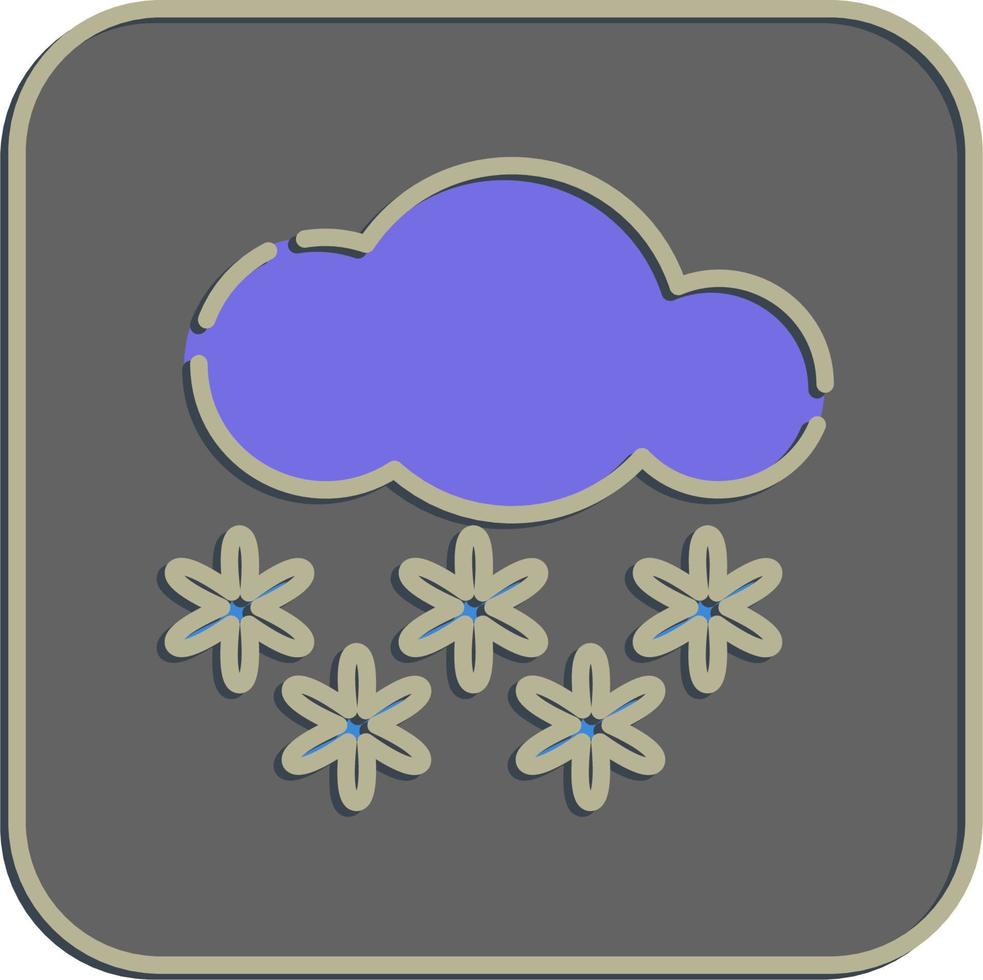 Icon snowing. Weather elements symbol. Icons in embossed style. Good for prints, web, smartphone app, posters, infographics, logo, sign, etc. vector