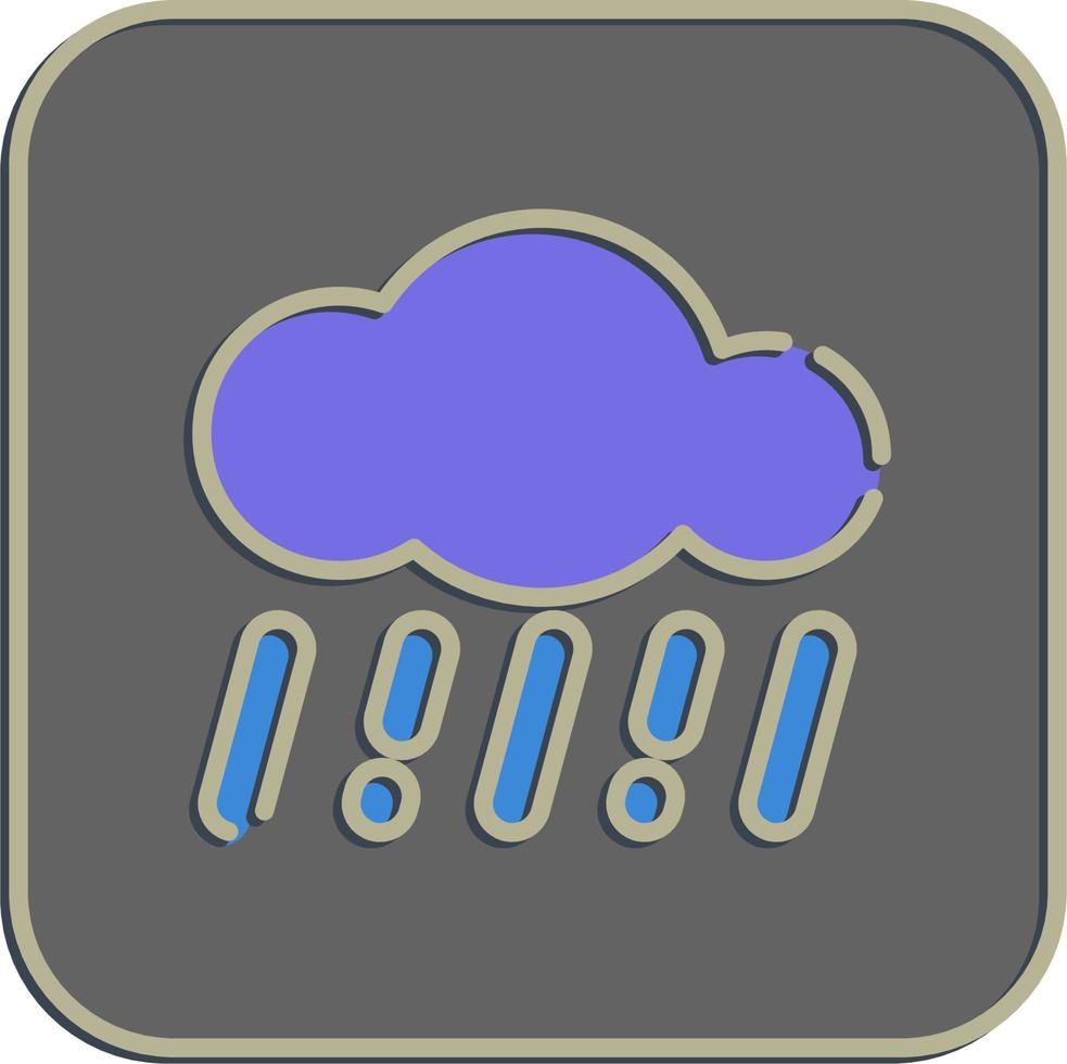 icono lluvia. clima elementos símbolo. íconos en en relieve estilo. bueno para huellas dactilares, web, teléfono inteligente aplicación, carteles, infografía, logo, firmar, etc. vector