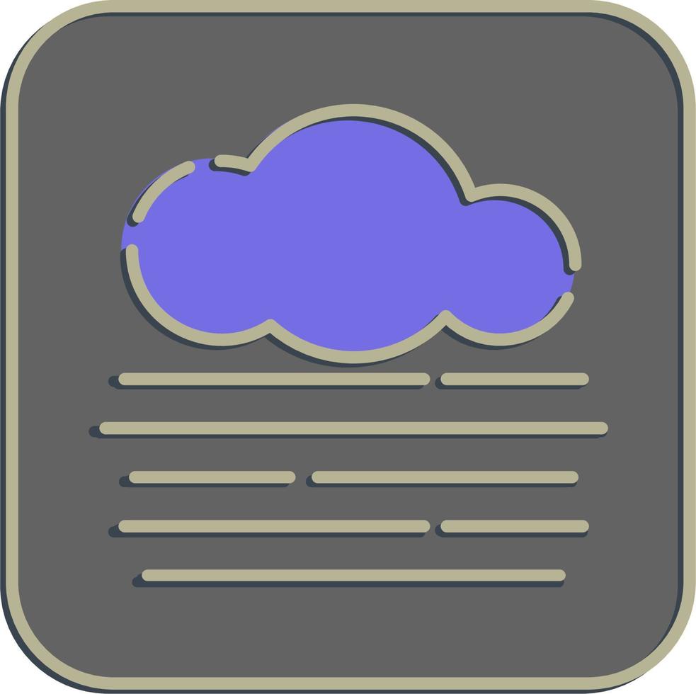 Icon fog. Weather elements symbol. Icons in embossed style. Good for prints, web, smartphone app, posters, infographics, logo, sign, etc. vector
