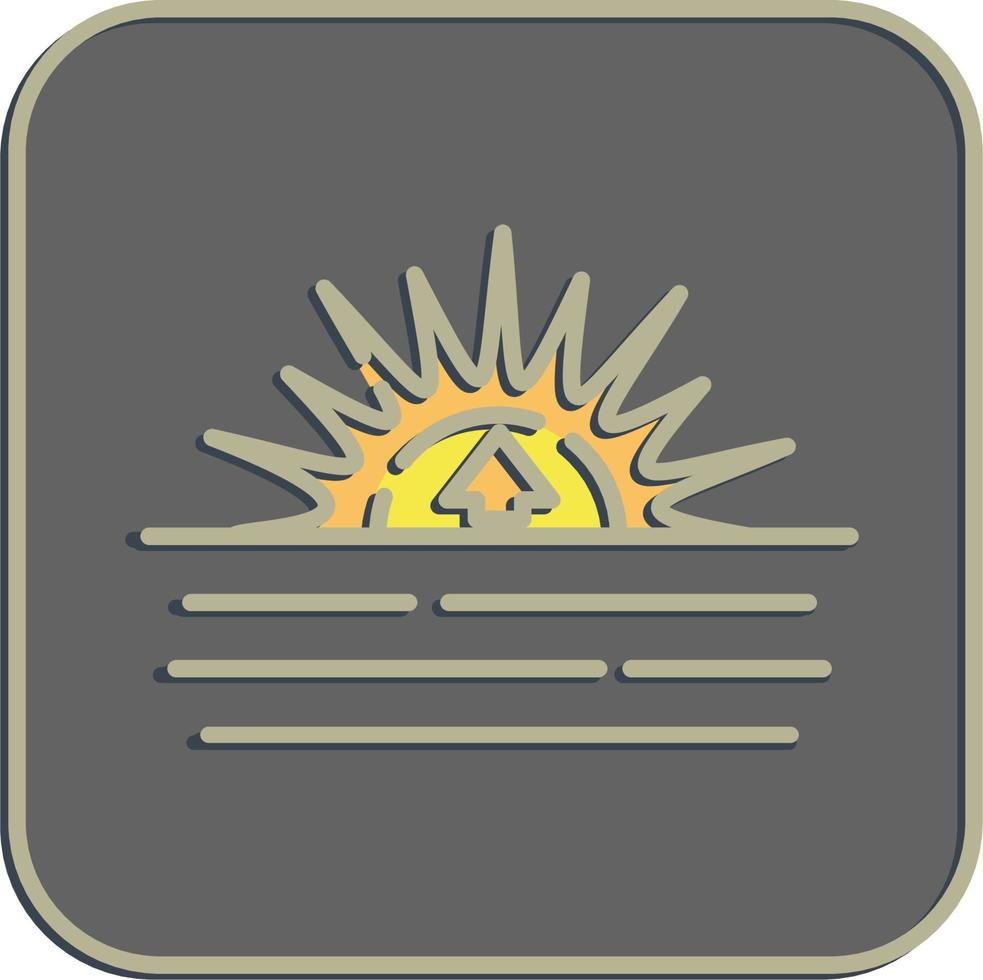 icono amanecer. clima elementos símbolo. íconos en en relieve estilo. bueno para huellas dactilares, web, teléfono inteligente aplicación, carteles, infografía, logo, firmar, etc. vector