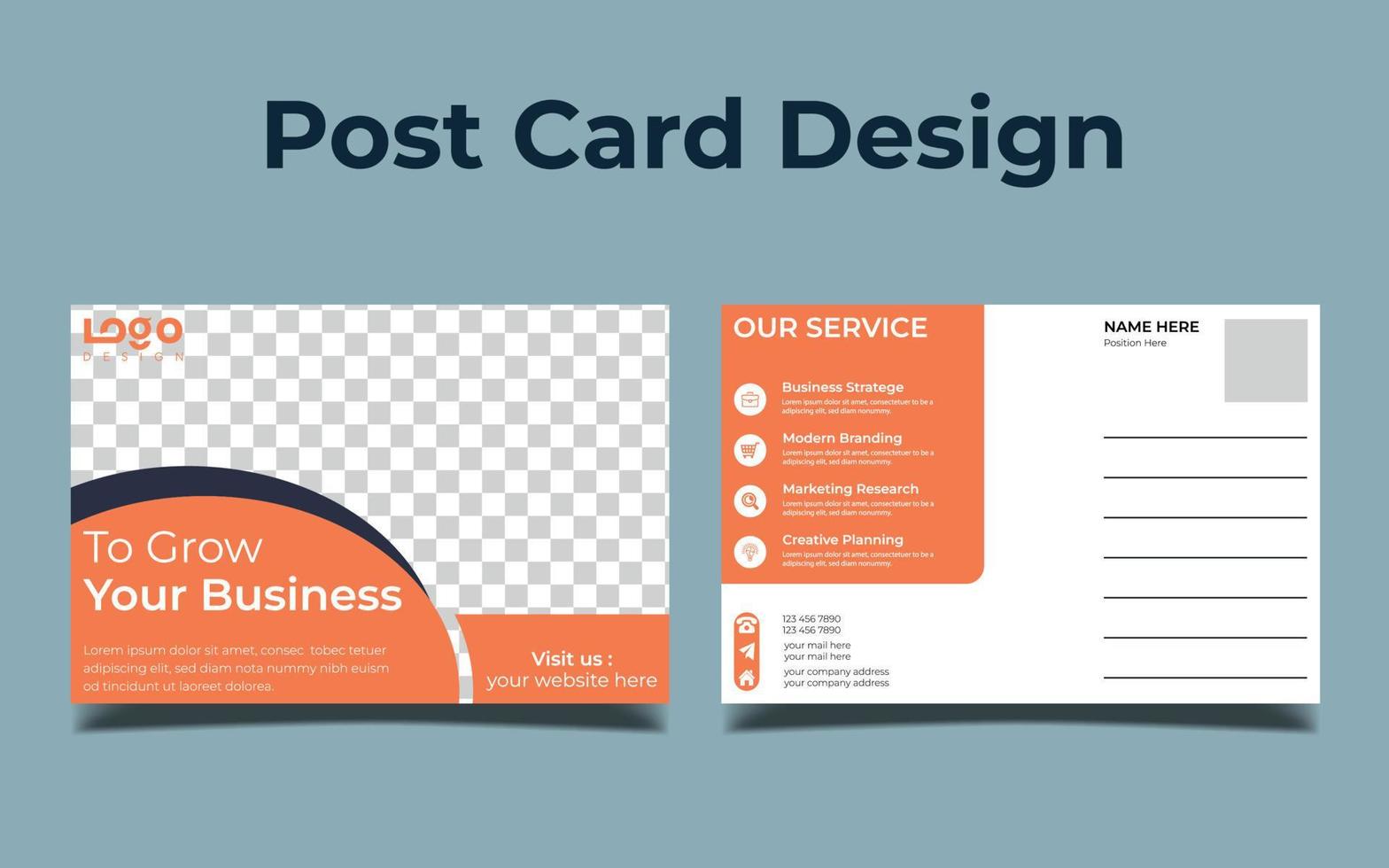 Corporate postcard template design. Print Ready Corporate Professional Business Postcard Design, Event Card Design, Direct Mail EDDM Template, Invitation Design vector