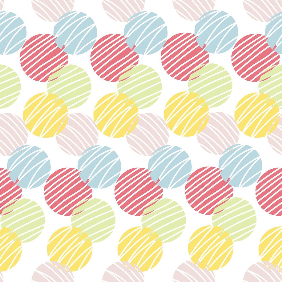 Abstract pattern with colored circles and zigzags. Bright colored circles on a seamless background vector