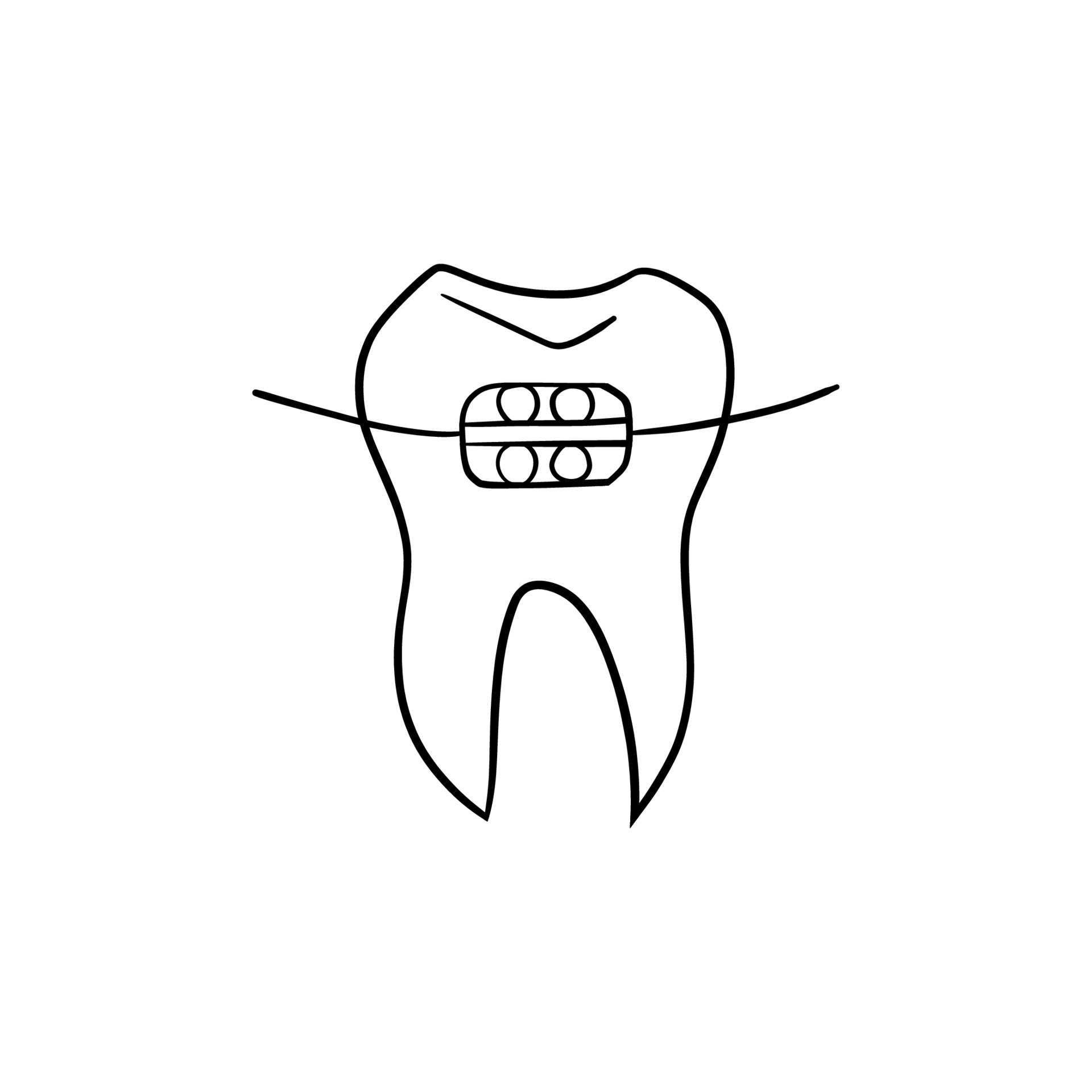 Vector illustration. Dentist's tools. Black outline on a white