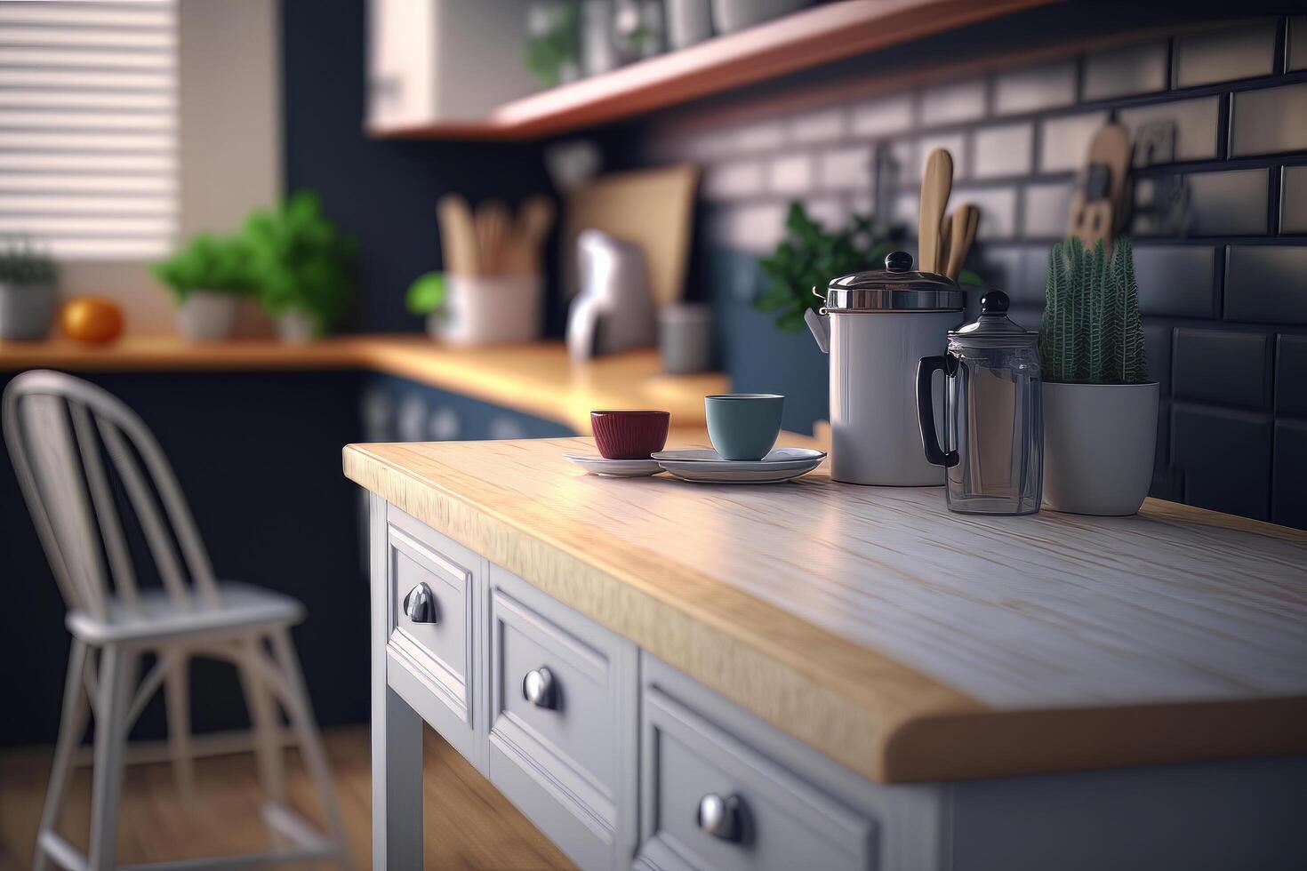 Desk of free space for your decoration of product or text. Illustration photo