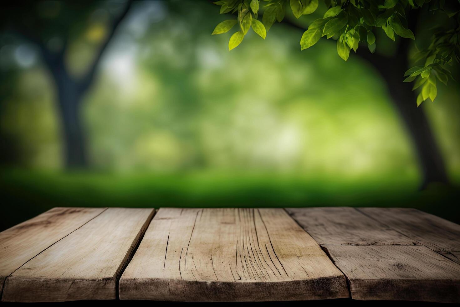 Nature background and table wood for product display. Illustration photo