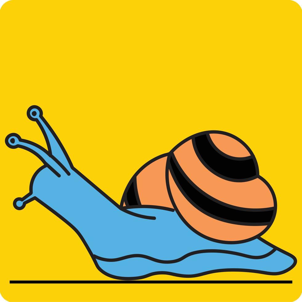 Vector the cute snail is perching on the branch of tree of illustration