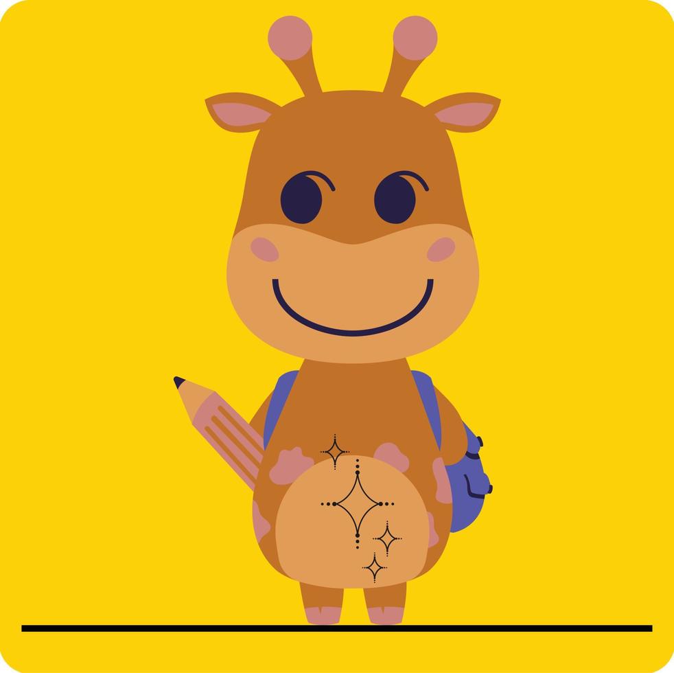 Vector horse write Happy Giraffe with a pencil