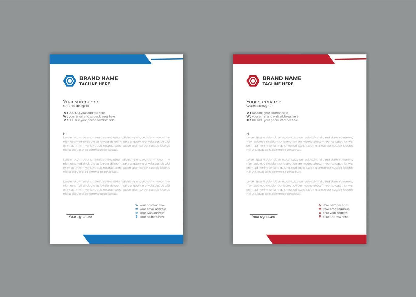 letterhead, letterhead template, letterhead design, vector creative Professional modern school hospital medical new simple corporate letterhead template design.