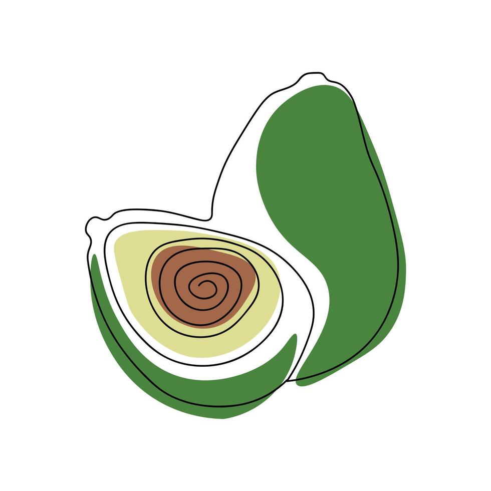 aguacate modelo dibujado con uno continuo línea vector