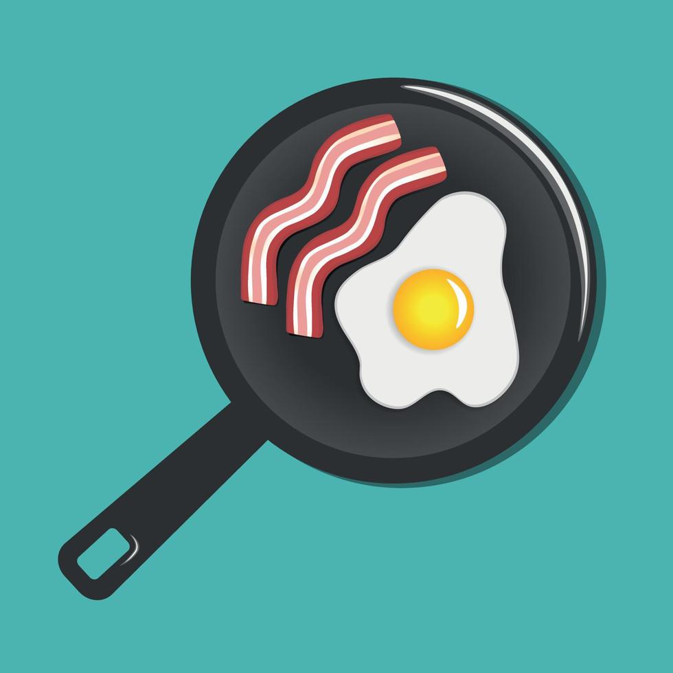 Breakfast. Fried eggs and bacon vector