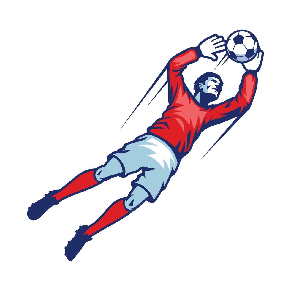 goalkeeper catch ball vector
