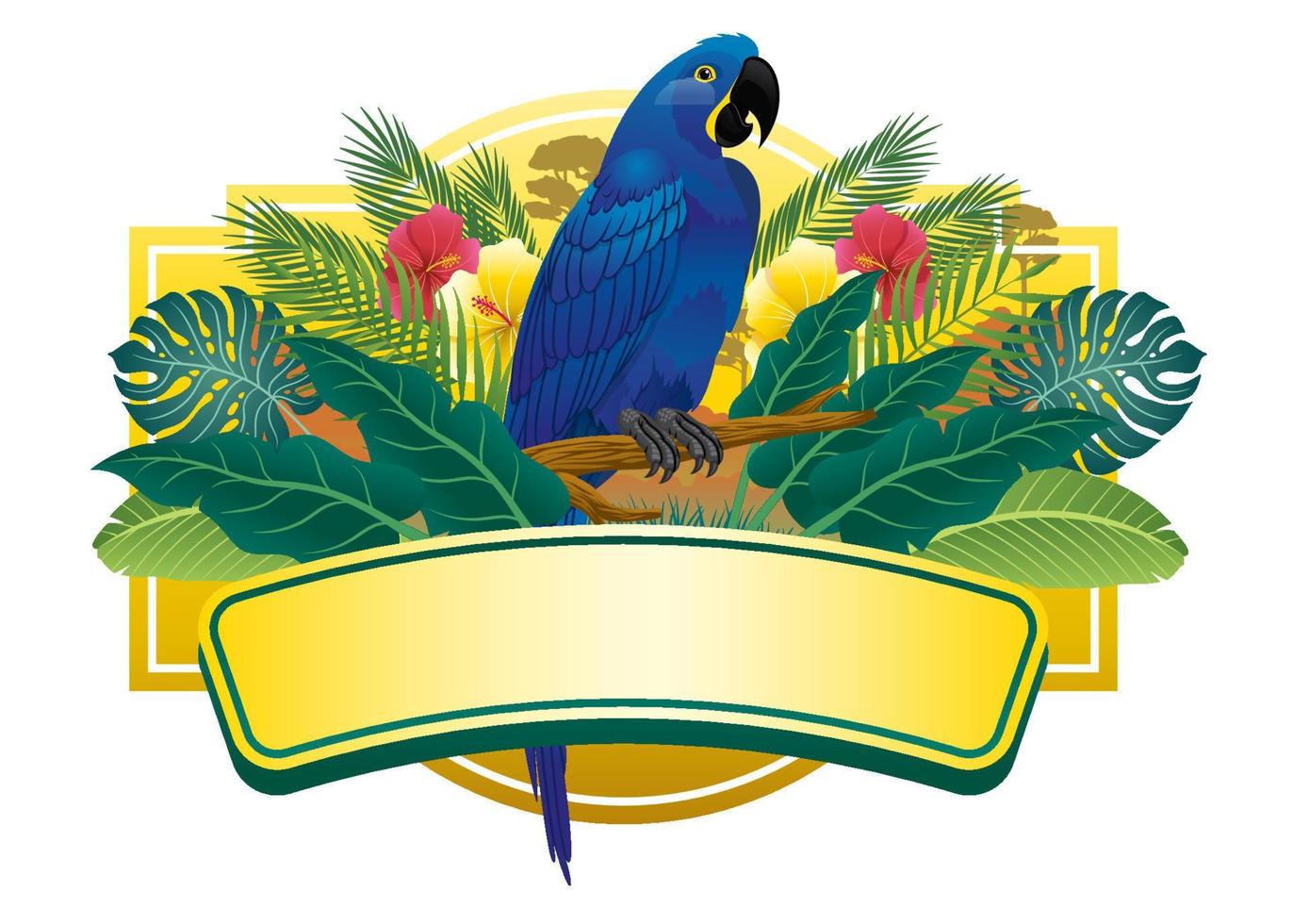 blue macaw tropical design vector