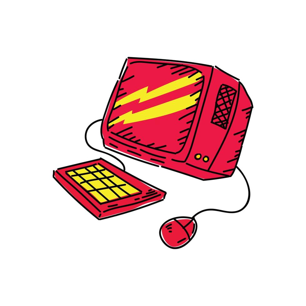 pop art computer illustration for technology illustration needs vector