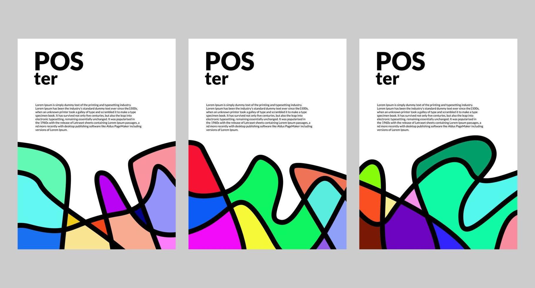 Vector colorful abstract fluid poster and banner template