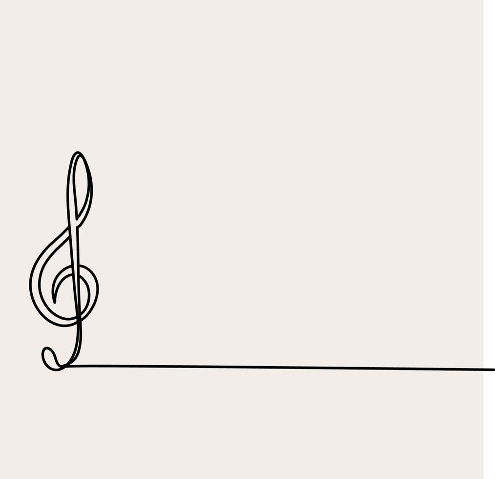 Minimalist Music Line art Note, Outline Drawing, Simple Sketch, Musician Instrument ,Illustration Vector