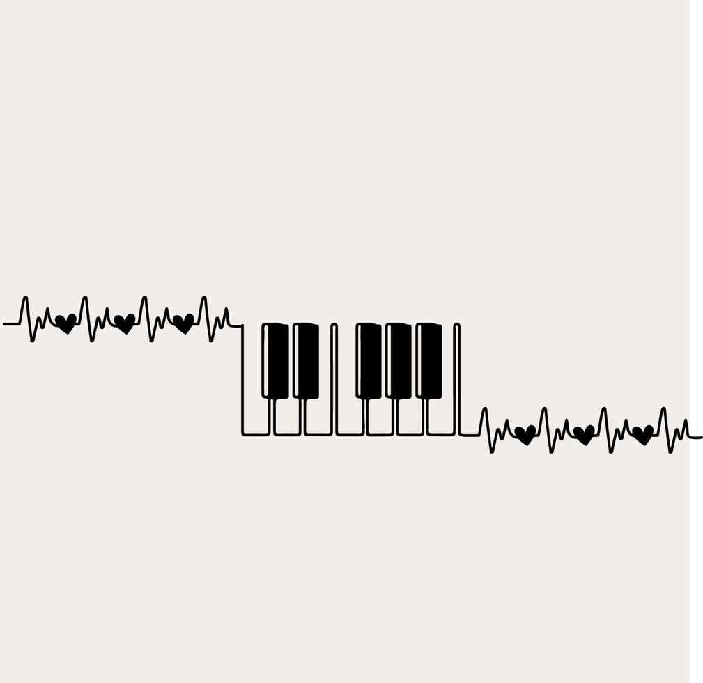 Minimalist ,Music Line art ,Piano Keyboard, Outline Drawing, Simple Sketch ,Musician Instrument vector