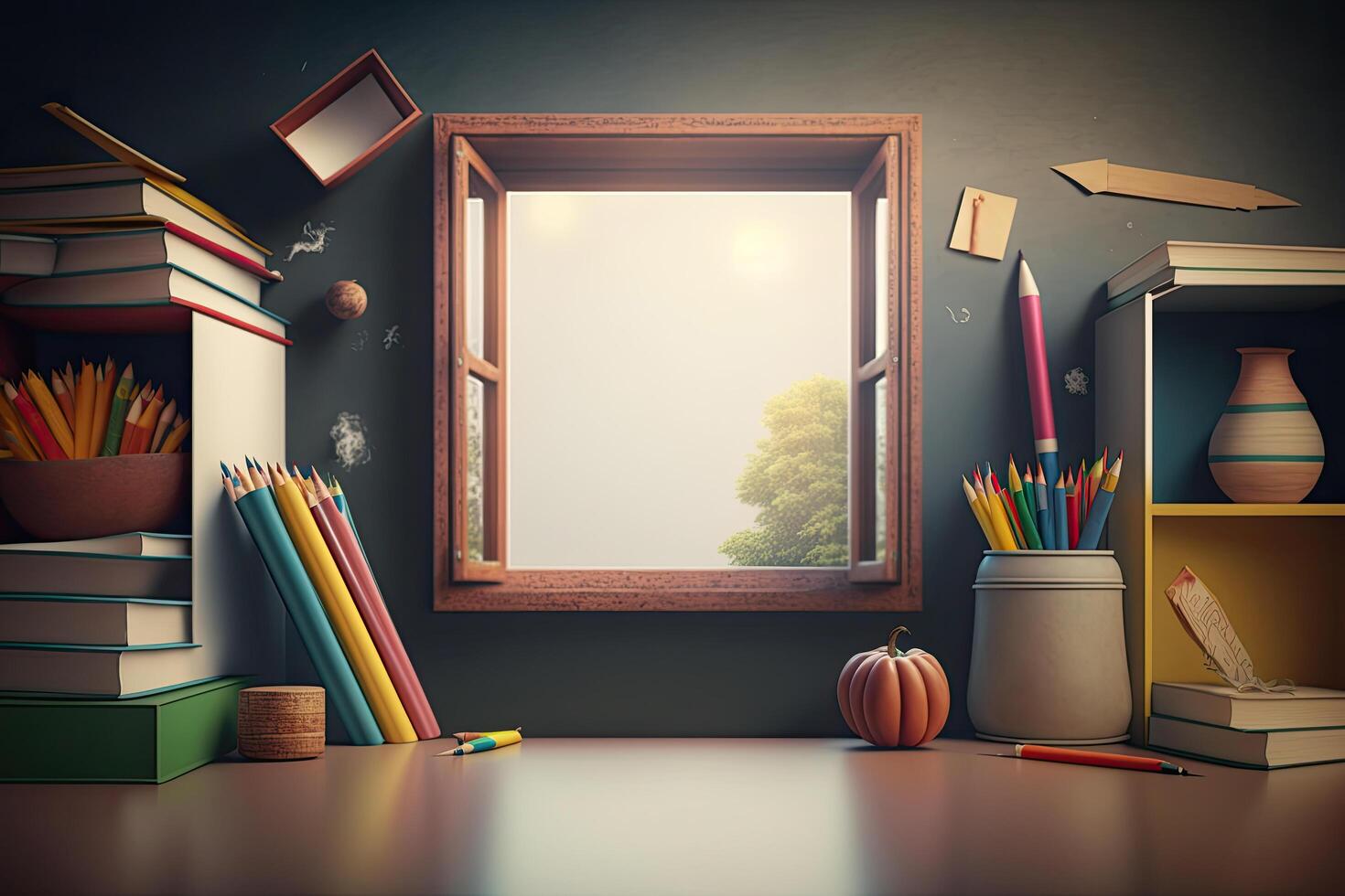 back to school background. Illustration photo