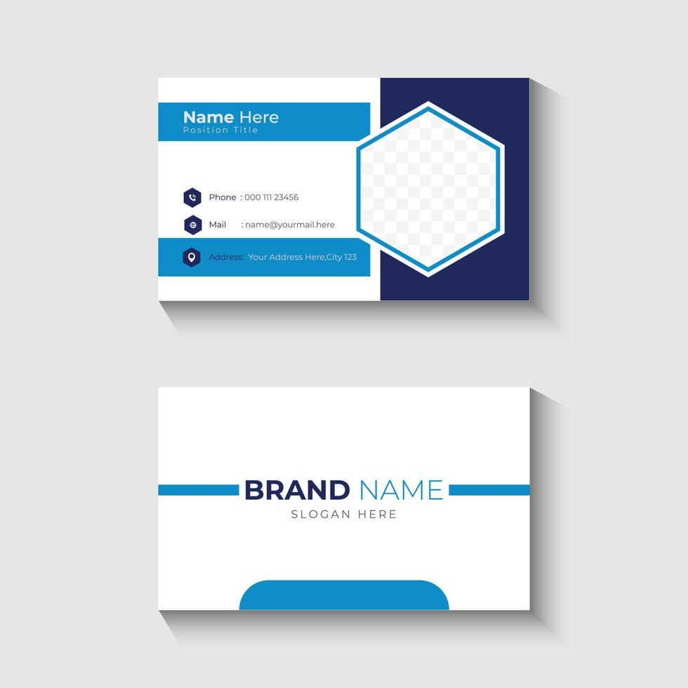 Business card, Personal business card, Modern minimalist business card template vector