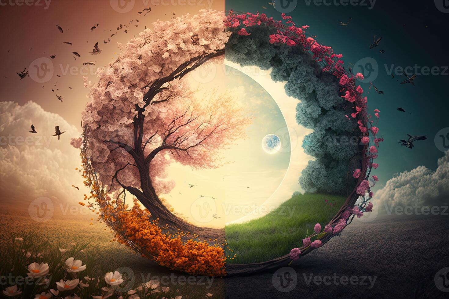 Spring Equinox background, march september season photo