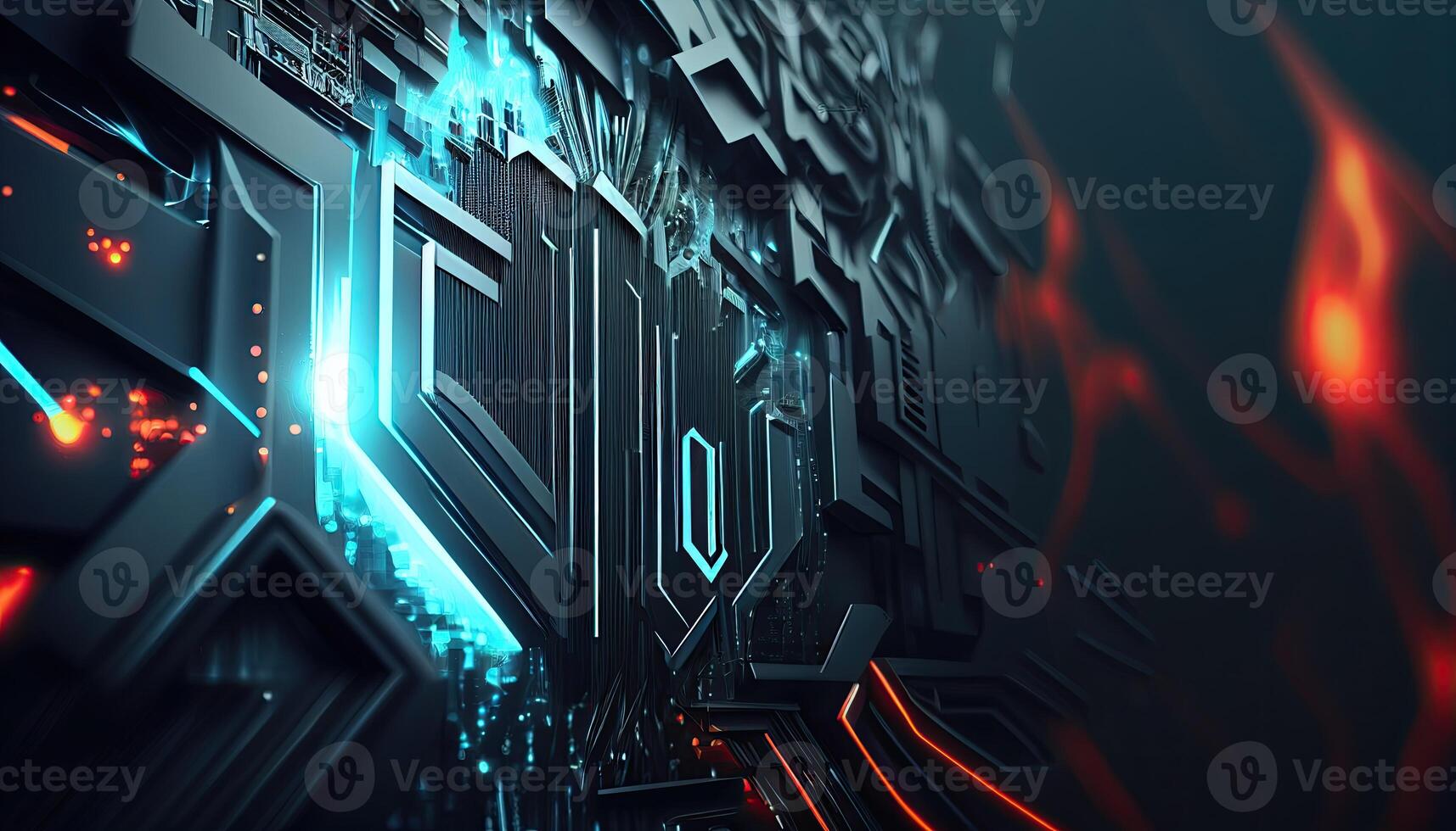 Abstract technology background, chip circuit CPU motherboard illustration, digital backdrop photo