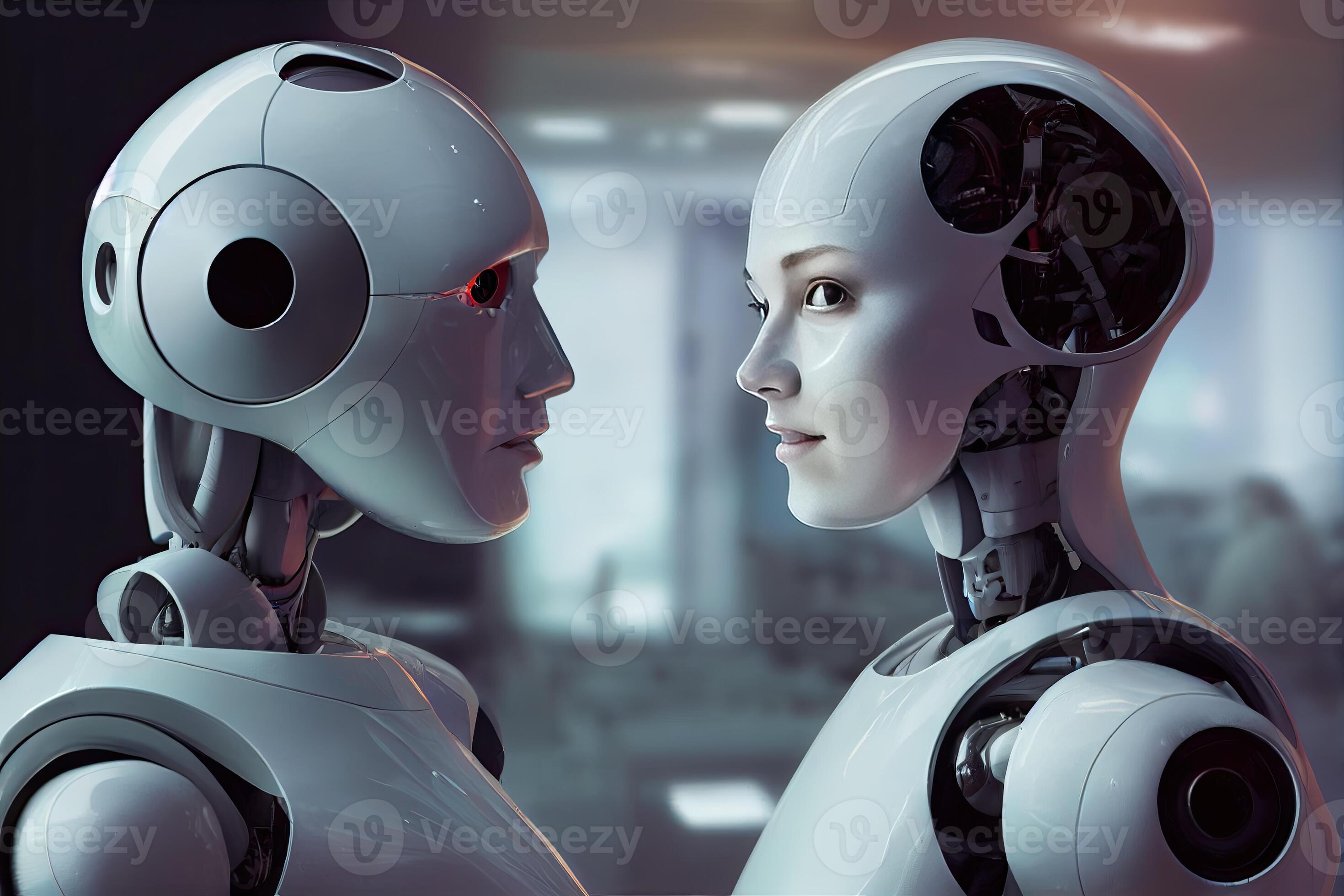 Two 2025 robots talking
