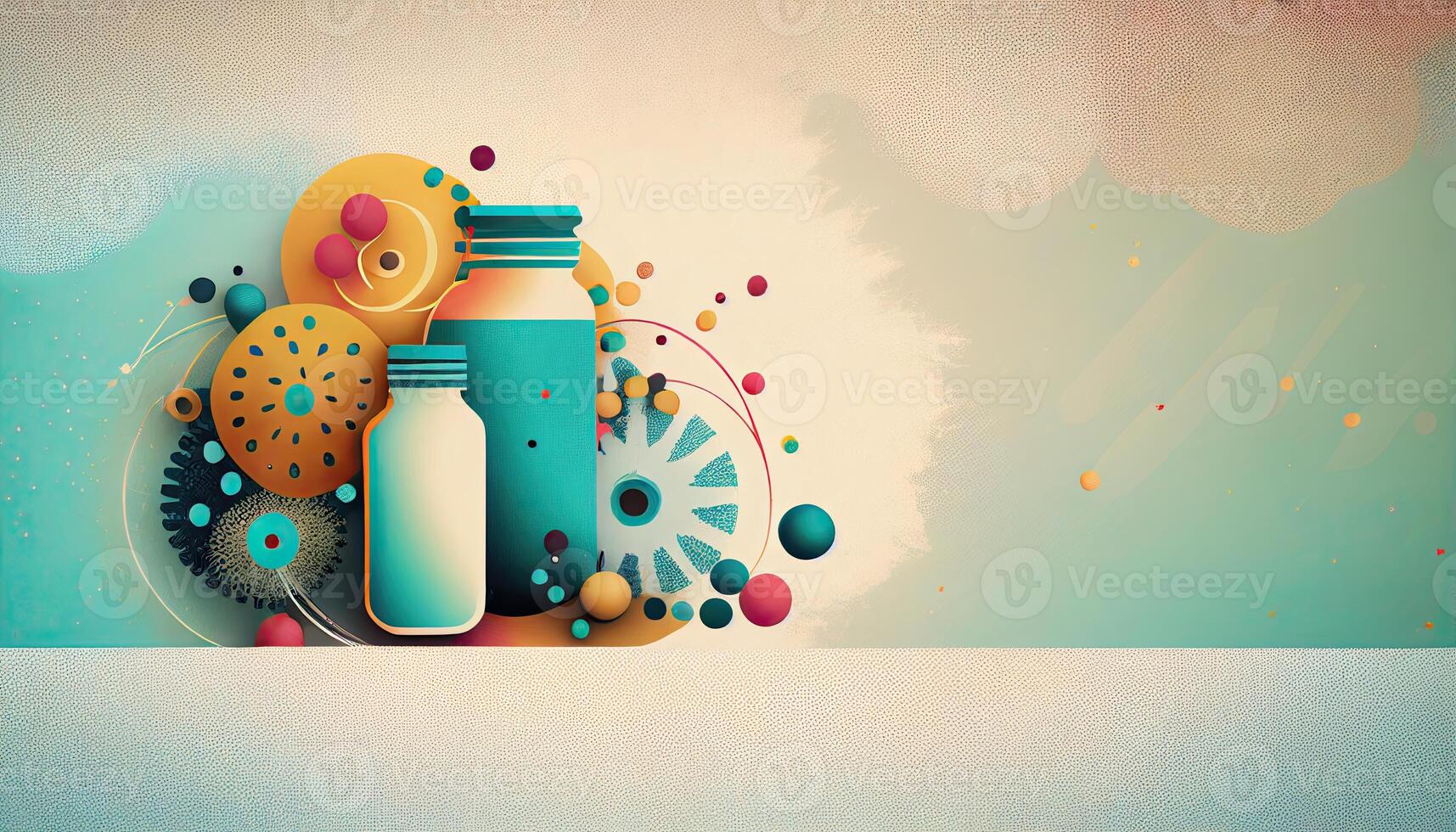 farmacología y productos farmacéuticos, cuidado de la salud antecedentes con Copiar espacio. generativo ai ilustración foto