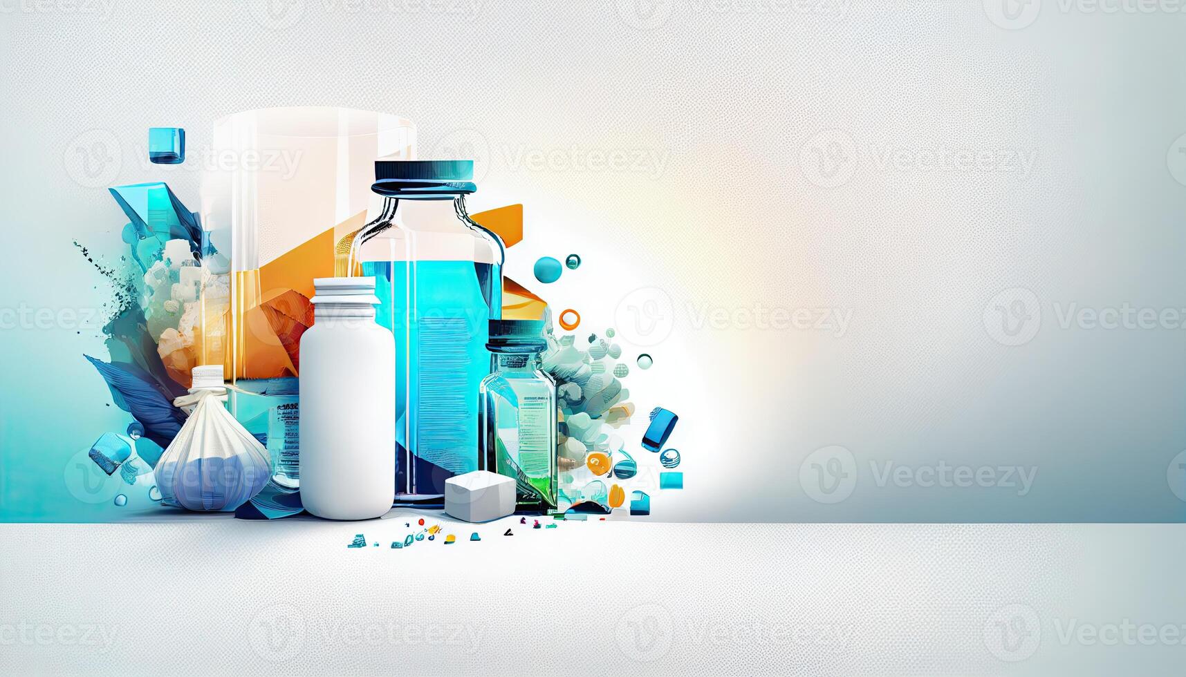 Pharmacology And Pharmaceuticals Healthcare Background With Copy Space 