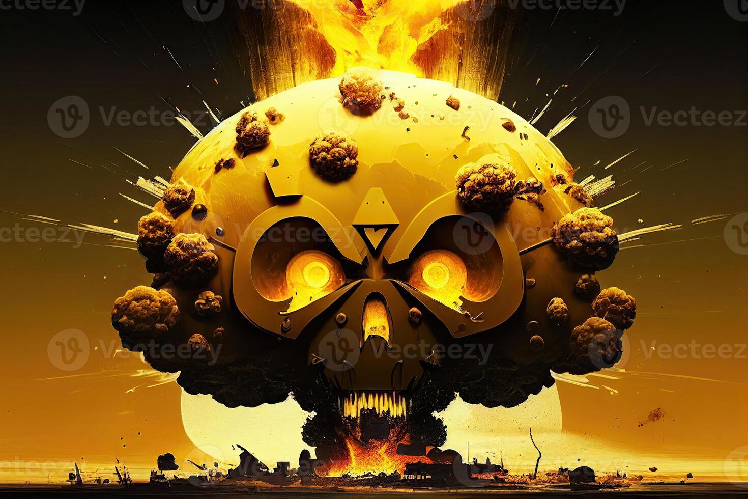 nuclear bomba explosión. nuclear arma ilustración generativo ai foto