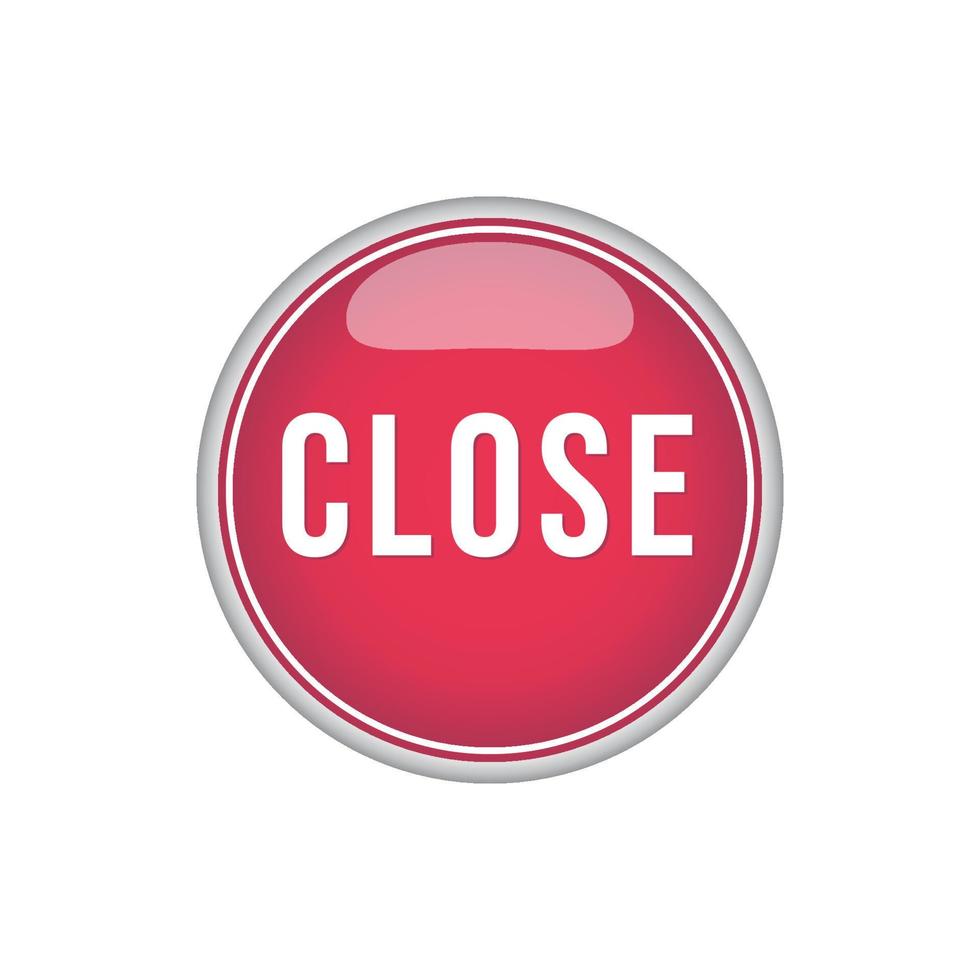 Closed shiny button icon vector design templates