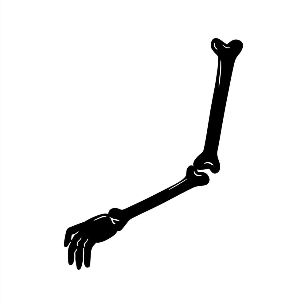 Hand of skeleton. Halloween decoration. Cartoon illustration isolated on white. vector