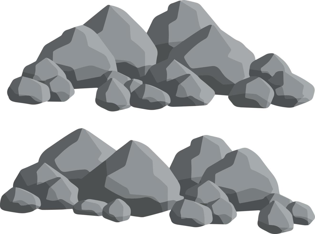 Natural wall stones and smooth and rounded grey rocks. vector