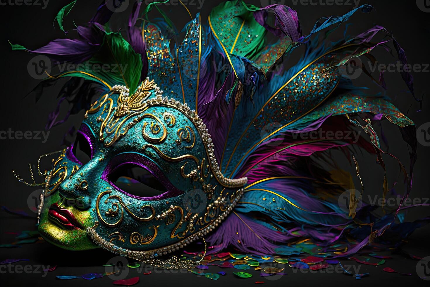 mardi gras máscara disfraz tradicional carnaval diseño antecedentes rostro,  generativo ai 22006927 Foto de stock en Vecteezy