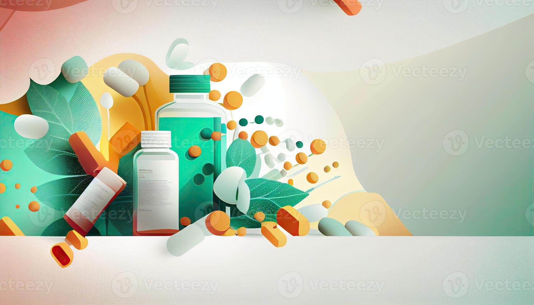 Pharmacology and pharmaceuticals healthcare background with copy space Pharmacology and pharmaceuticals healthcare background with copy space