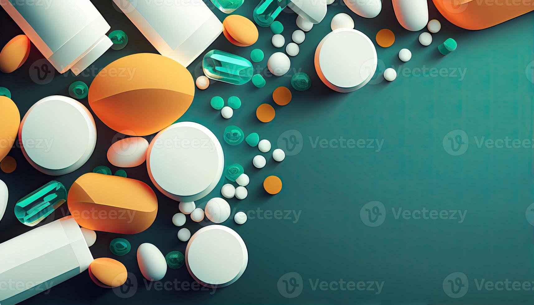 Pharmacology and pharmaceuticals healthcare background with copy space Pharmacology and pharmaceuticals healthcare background with copy space