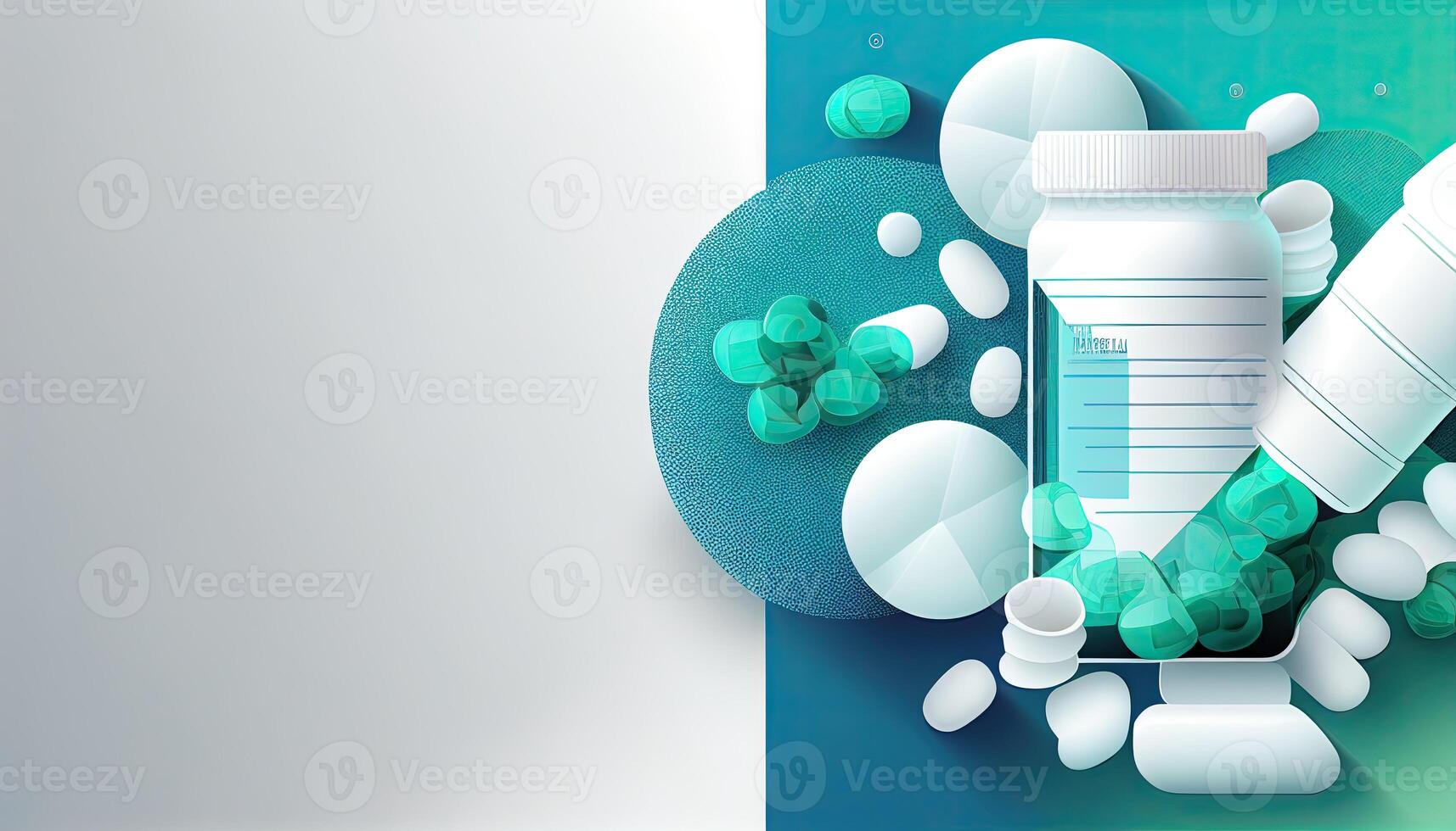 Pharmacology and pharmaceuticals healthcare background with copy space Pharmacology and pharmaceuticals healthcare background with copy space