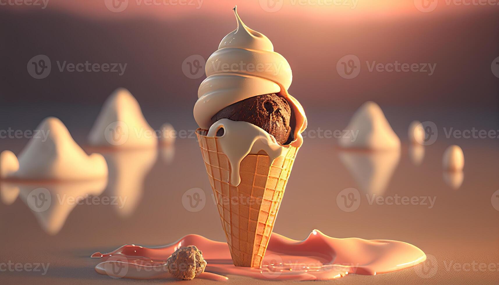 Ice Cream Illustration Background. photo